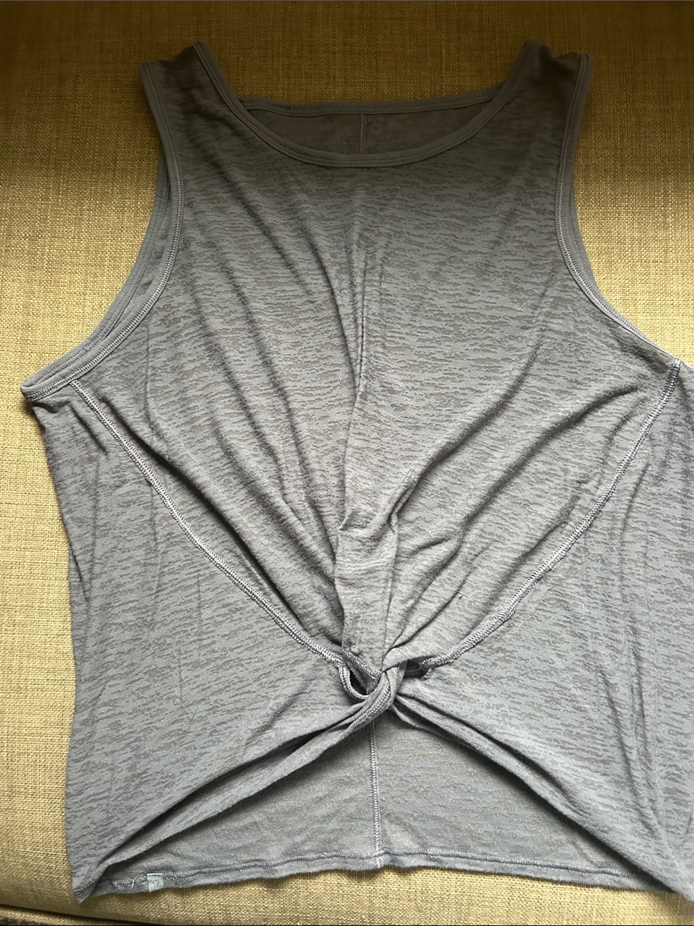 Women's Grey Knot-Front Tank Top